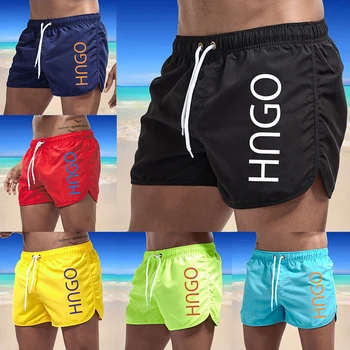 Трендовые Новые мужские плавательные шорты, легкие, быстросохнущие, сексуальные пляжные шорты с низкой талией, мужские шорты для купания, летние пляжные шорты 2023