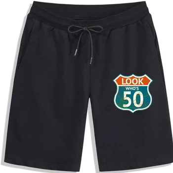 Мужские шорты на 50-й день рождения для мужчин ПОСМОТРИТЕ, ЧЕЙ подарок на 50-й День рождения Route 66 Ретро шорты для мужчин Шорты