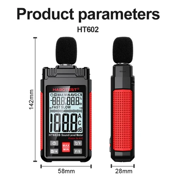 Измеритель уровня звука HABOTEST HT602 DB Meter Измеритель Звуковых Децибел Цифровой Ручной 30-130 дБ Мини-Детектор Шума Монитор Уровня шума