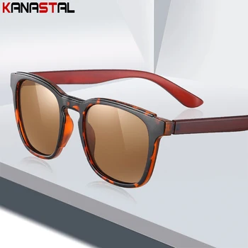 Мужские поляризованные солнцезащитные очки UV400 Модные солнцезащитные очки TR90 в многоугольной оправе для очков для вождения на пляже, рыбалки, путешествий, солнцезащитные очки с тенями