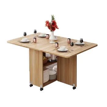 Складной обеденный стол Выдвижной стол в гостиной Современная простота Многофункционального передвижного хранилища Кухонный стол Мебель для дома