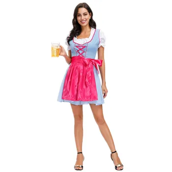 Немецкий костюм на Октоберфест, Женское Баварское Традиционное платье пивной горничной Дирндль, костюм для косплея на Хэллоуин, праздничный костюм для вечеринки