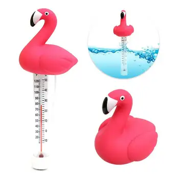 Плавающий термометр Flamingo для бассейна, измеряющий температуру воды в плавательных бассейнах, быстрый и точный результат для открытых бассейнов и спа-салонов