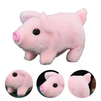 Имитационная Игрушка-Свинья для Детей, Плюшевая Игрушка-Поросенок, Ползающая Плюшевая Игрушка-Поросенок, Дергающийся Нос, Виляющий Хвост, Успокаивающий Подарок для Младенцев, Детей