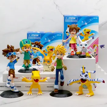 Digimon Adventure Agumon Kawaii Мультяшные фигурки Аниме, Креативная коллекционная настольная модель, Кукла, Офисные украшения, Подарки на день рождения