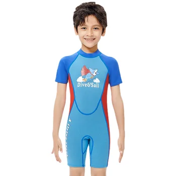 2,5 мм Неопреновый Молодежный детский гидрокостюм, комбинезон для плавания, купальники для подводного плавания, костюм для серфинга для девочек, Дайвинг с коротким рукавом, Подводное плавание