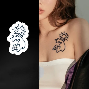 Милые мультяшные наклейки с татуировками в виде звездных монстров из водонепроницаемого сока для женщин, мужчин, Временные татуировки на руках, бедрах, поддельные татуировки оптом