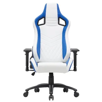 Игровое кресло из искусственной кожи Furniture of America Ilinn, белый, синий