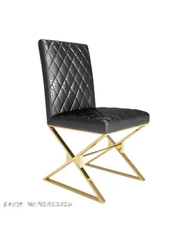 Легкий стол и стул из нержавеющей стали в роскошном стиле постмодерн простой бытовой обеденный стол и стул в стиле ins дизайнерская столовая
