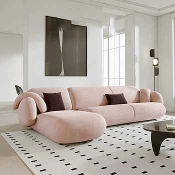 Кресло, изогнутые Современные диваны, Розовый Минималистичный деревянный пол, диван для гостиной для взрослых, Эргономичный Диван для чтения, мебель для спальни