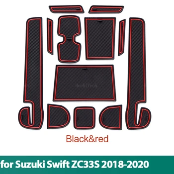Резиновая накладка для автомобильных прорезей, нескользящий коврик для чашек, противоскользящий дверной паз, коврик для салона Suzuki Swift ZC33S 2018 2019 2020