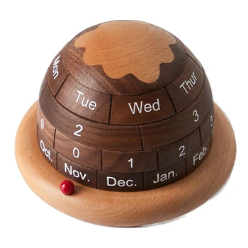1 комплект, Деревянный настольный календарь, Декор, Блок-Календарь для стола, Вечный Настольный Календарь Planet
