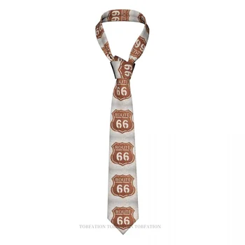 Винтажные галстуки с художественным принтом U. S Route 66 Повседневный галстук Унисекс для повседневной носки Тонкий галстук в узкую полоску