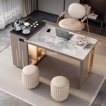 Роскошный Выдвижной обеденный стол на золотых ножках Бесплатная Доставка Итальянские чайные сервизы Стол для еды в гостиной Кухонная Низкая мебель