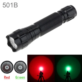 Фонарик 501B с красным /зеленым зумом, ручной светодиодный фонарик, вспышка, аккумулятор Use18650 для охотничьего инструмента на открытом воздухе, заполняющая лампа