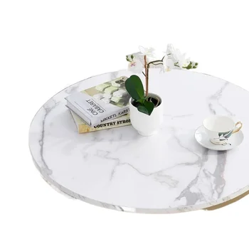Журнальный столик с мраморной текстурой 2 В 1, диван для гостиной, Круглый Чайный столик, Комбинированная Мебель для дома, Металлический Кронштейн, Мебель Mesa