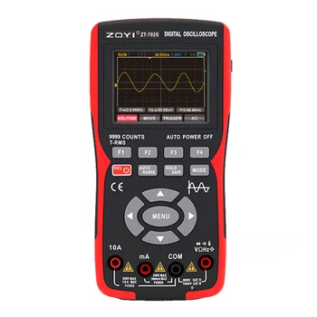 Ручной Цифровой автомобильный осциллограф-мультиметр ZOYI ZT-702S 2 в 1, одноканальная полоса пропускания 10 МГц, Длина записи 64 Кбайт, 48