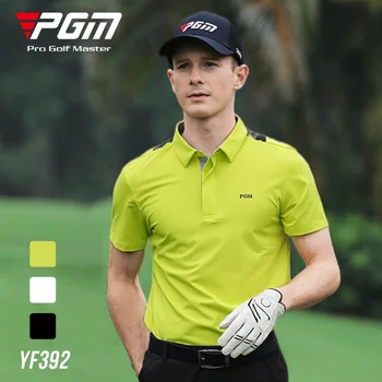 Одежда для гольфа PGM, мужская футболка с коротким рукавом, весенне-летние спортивные топы из эластичной ткани, модные мужские топы