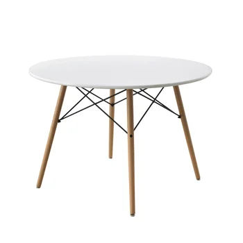 42-дюймовый круглый современный обеденный стол в стиле середины века, включает в себя 1 стол из бука белого цвета, 42,00x42,00x28,50 дюймов