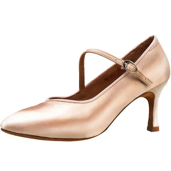Женские танцевальные туфли, атласные туфли для бальных танцев на высоком каблуке, туфли для латиноамериканских танцев, современные танцевальные туфли для вальса, новинка 2023 года