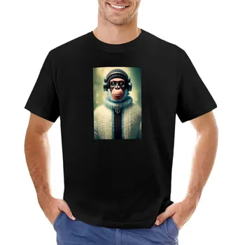 Футболка с киберпанковым Шимпанзе, эстетическая одежда, дизайнерская футболка для мужчин
