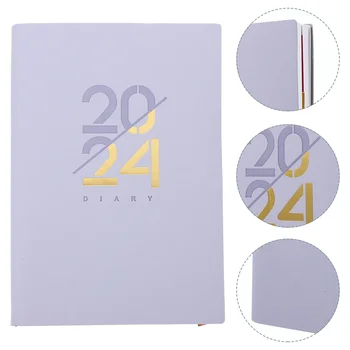Планировщик книг повестки дня на 2024 год Академический органайзер Удобный портативный блокнот Книги Фиолетовый блокнот