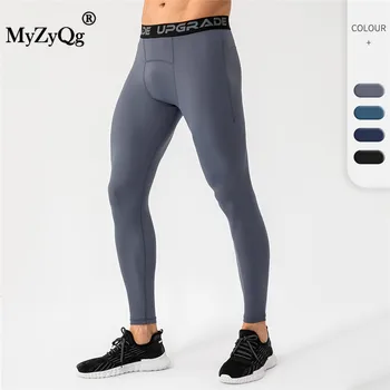 MyZyQg Нейлоновые мужские быстросохнущие штаны для фитнеса, йоги, спортивные Высокоэластичные колготки, Леггинсы для бега, баскетбола, тренировок в тренажерном зале