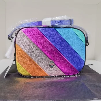 2023 Новый Kurt G Rainbow Маленькая квадратная сумка для фотоаппарата Лондонского роскошного дизайна Женские сумки через плечо bolso