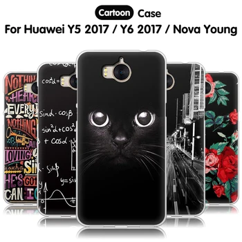 Чехлы для телефонов EiiMoo для Huawei Y6 Pro 2017 Чехол с прозрачным краем, силиконовая мягкая задняя крышка с рисунком из мультфильма для Huawei Y7 Prime 2017