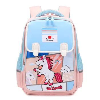 Сумка для начальной школы, ортопедический детский рюкзак с принтом единорогов и динозавров, водонепроницаемая школьная сумка для мальчиков и девочек, детский рюкзак