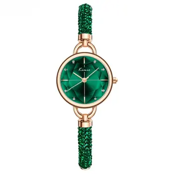 Роскошный хрустальный браслет, ремешок для часов, эластичная пряжка, Водонепроницаемый Японский механизм, кварцевые часы для дам, Элегантные часы из розового золота