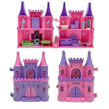 Детские мини-игрушки-симуляторы замка, сделай САМ, Миниатюрный кукольный домик принцессы, вилла, модель замка, Игровая сцена, Развивающая игрушка
