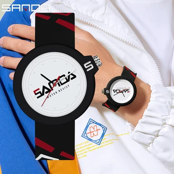 SANDA Новые женские часы в простом стиле, модный японский механизм, кварцевые наручные часы, женские водонепроницаемые силиконовые часы Relogio Feminino