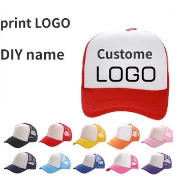 Изготовленная на заказ шляпа с печатью логотипа Шляпа дальнобойщика из полиэстеровой сетки Регулируемая Бейсболка с логотипом 
