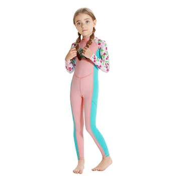 Гидрокостюм для серфинга для девочек, цельный детский гидрокостюм для всего тела с длинными рукавами, быстросохнущий для плавания, дайвинга, серфинга
